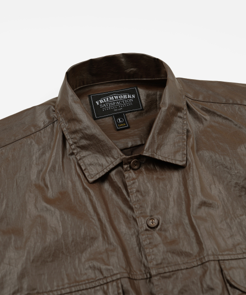 FRIZMWORKS(フリズムワークス)の「COATED WORK SHIRT JACKET _ BROWN(シャツ/ブラウス・メンズ・その他・MEDIUM/LARGE/X-LARGE/SMALL)」の3枚目の写真