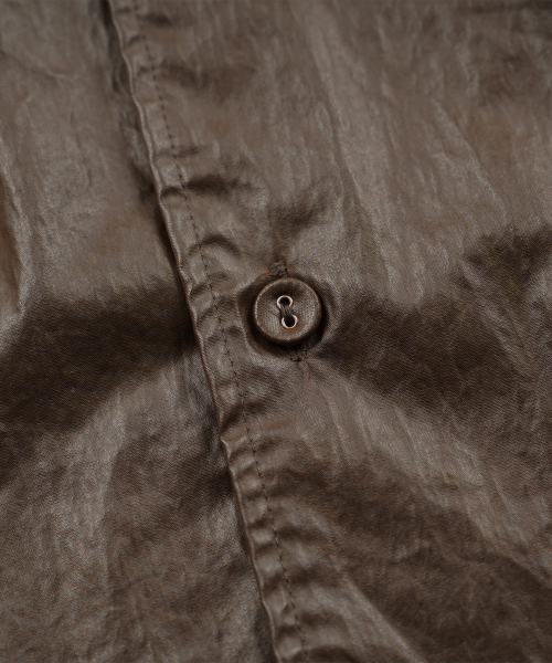 FRIZMWORKS(フリズムワークス)の「COATED WORK SHIRT JACKET _ BROWN(シャツ/ブラウス・メンズ・その他・MEDIUM/LARGE/X-LARGE/SMALL)」の4枚目の写真
