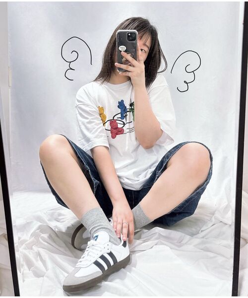 MUSINSA STANDARD WOMAN（ムシンサスタンダードウーマン）の「ウィメンズビッグブラシワイドバミューダデニムパンツ[ミディアムインディゴ]（デニムパンツ・レディース・その他・29/30/27/26/25/24/28）」の9枚目の写真