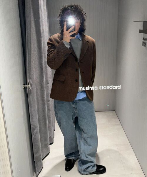 MUSINSA STANDARD(ムシンサスタンダード)の「ワイドデニムパンツ【ライトインディゴ】(デニムパンツ・メンズ・その他・40/38/42/36/34/32/30/31/33/26/27/28/29)」の16枚目の写真