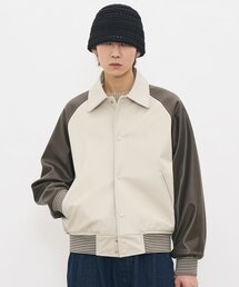 PARTIMENTO | [ビーガンレザー] ラグランバスティジャケット ベージュ(ライダースジャケット)