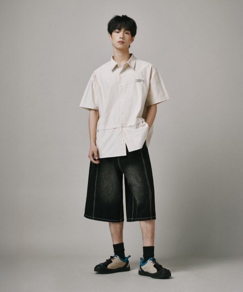 Verdnt（バーダント）の「切開ウォッシュドデニムバミューダパンツ[ブラック]（その他パンツ・レディース・ブラック・SMALL/MEDIUM/LARGE/X-LARGE）」の7枚目の写真