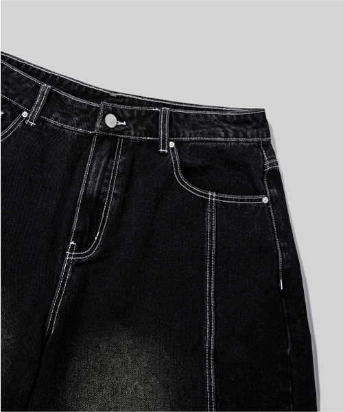 Verdnt（バーダント）の「切開ウォッシュドデニムバミューダパンツ[ブラック]（その他パンツ・レディース・ブラック・SMALL/MEDIUM/LARGE/X-LARGE）」の8枚目の写真