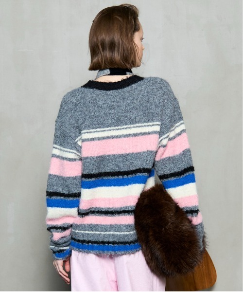 【美品】メゾンスペシャル　 カラフル　ボーダー　ニット MAISON SPECIAL（メゾンスペシャル） カーディガン Multiway Colorful