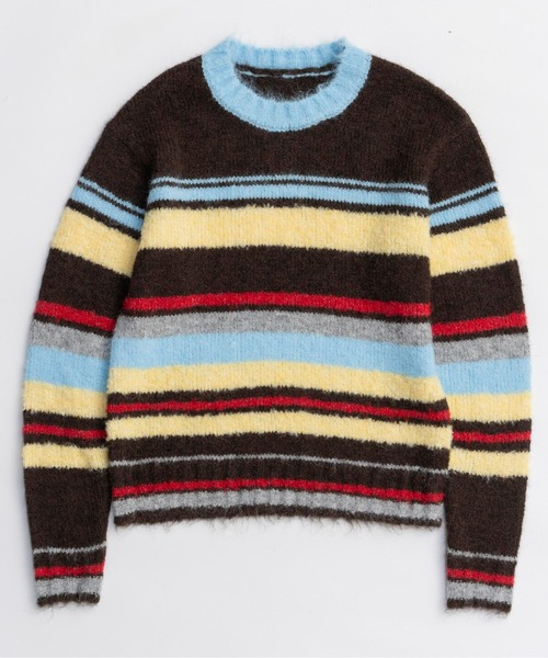 MAISON SPECIAL（メゾンスペシャル）の「Multi-border Knit Top/マルチボーダーニットトップ（ニット/セーター・レディース・ブラウン/グレー・FREE）」の7枚目の写真