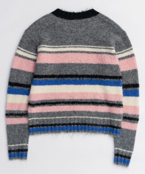 セール】Multi-border Knit Top/マルチボーダーニットトップ（ニット