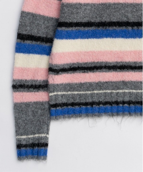 セール】Multi-border Knit Top/マルチボーダーニットトップ（ニット