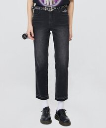 Straight Slim Fit Denim Pants _ Black