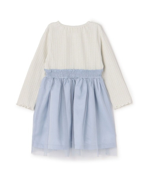 KP（ケーピー）の「mimiちゃん刺しゅう ラメテレコ×チュール ワンピース（ワンピース・キッズ・ピンク/サックスブルー・100cm/110cm/120cm/90cm/130cm）」の7枚目の写真