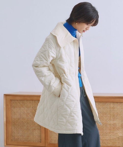 RASW(ラス)の「デザインキルトドロストコート(その他アウター・レディース・アイボリー/ブラック・L/M/S)」の11枚目の写真
