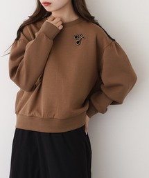 EGLANTINE（エグランティーヌ）の「EGLANTINE ブローチ風チェリー＆レースカットソー長袖（Tシャツ/カットソー・レディース）」