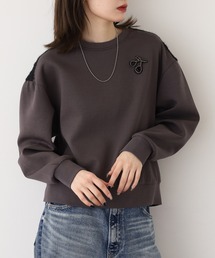 EGLANTINE ブローチ風チェリー&レースカットソー長袖