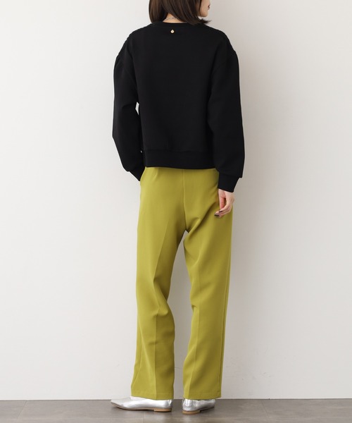 EGLANTINE（エグランティーヌ）の「EGLANTINE ブローチ風チェリー＆レースカットソー長袖（Tシャツ/カットソー・レディース・チャコールグレー/ブラウン/ブラック・38）」の9枚目の写真