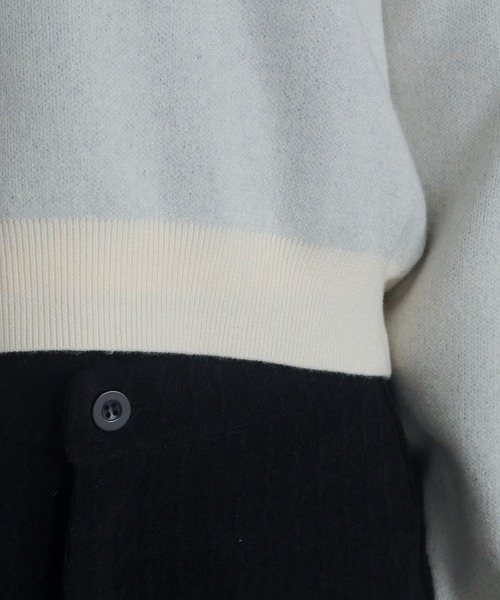 WEGO(ウィゴー)の「WEGO/シャツドッキングジャガードニット(ニット/セーター・レディース・ネイビー/アイボリー・FREE)」の7枚目の写真