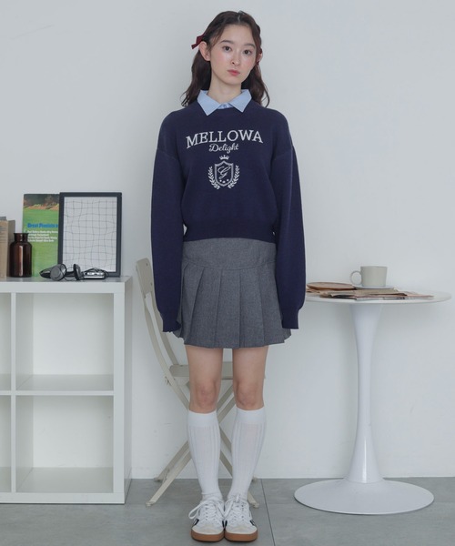 WEGO(ウィゴー)の「WEGO/シャツドッキングジャガードニット(ニット/セーター・レディース・ネイビー/アイボリー・FREE)」の19枚目の写真