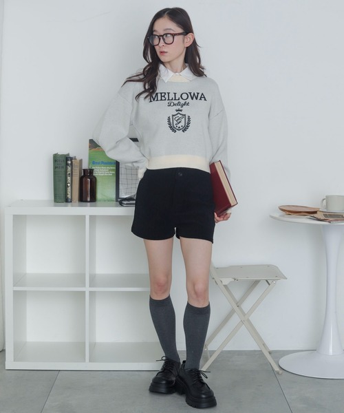 WEGO(ウィゴー)の「WEGO/シャツドッキングジャガードニット(ニット/セーター・レディース・ネイビー/アイボリー・FREE)」の14枚目の写真