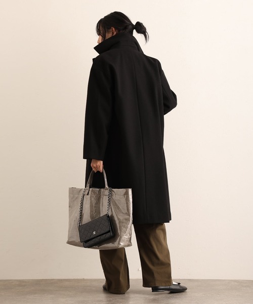ElegChic(エレグシック)の「フェイクウールコート(チェスターコート・レディース・ブラック/グレイッシュベージュ・L/M)」の5枚目の写真