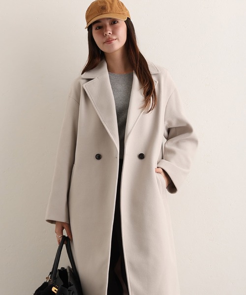 ElegChic(エレグシック)の「フェイクウールコート(チェスターコート・レディース・ブラック/グレイッシュベージュ・L/M)」の7枚目の写真