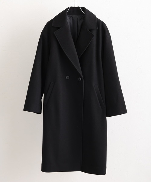 ElegChic(エレグシック)の「フェイクウールコート(チェスターコート・レディース・ブラック/グレイッシュベージュ・L/M)」の11枚目の写真