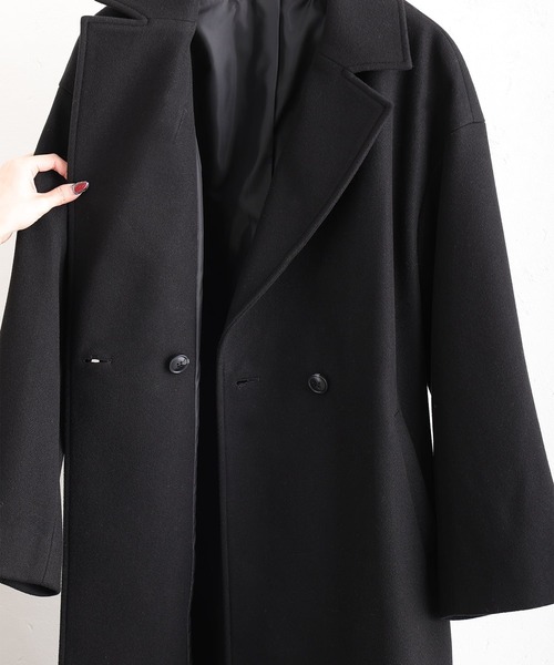 ElegChic(エレグシック)の「フェイクウールコート(チェスターコート・レディース・ブラック/グレイッシュベージュ・L/M)」の13枚目の写真