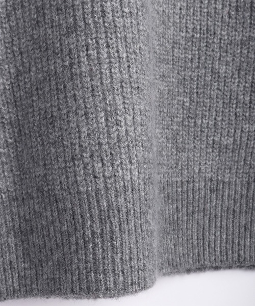 WESTSEA（ウエストシー）の「ウールミックス 片畦ルーズサイズ ヘンリーネックニット クルーネック（ニット/セーター・メンズ・グレー/ブラック/ワイン/ネイビー・M/L）」の12枚目の写真