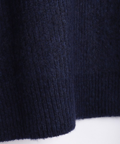 WESTSEA（ウエストシー）の「ウールミックス 片畦ルーズサイズ ヘンリーネックニット クルーネック（ニット/セーター・メンズ・グレー/ブラック/ワイン/ネイビー・M/L）」の16枚目の写真