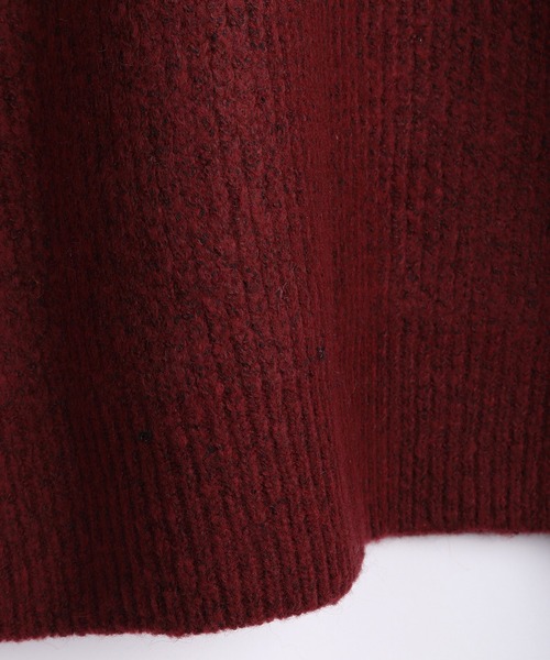 WESTSEA（ウエストシー）の「ウールミックス 片畦ルーズサイズ ヘンリーネックニット クルーネック（ニット/セーター・メンズ・グレー/ブラック/ワイン/ネイビー・M/L）」の20枚目の写真