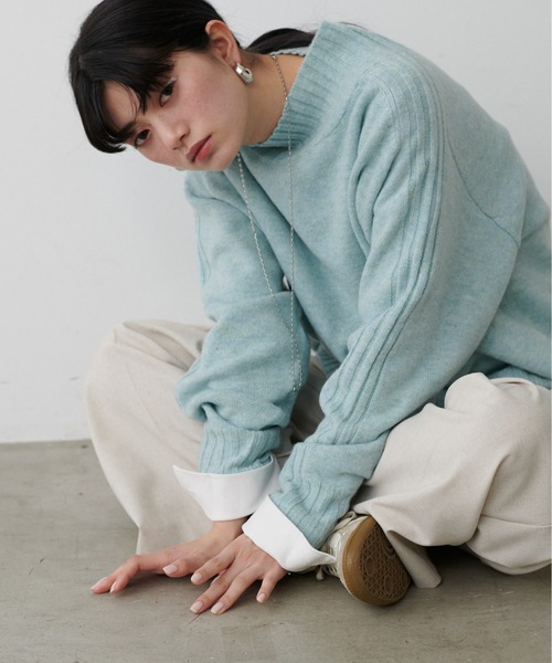 LARUTA(ラルータ)の「【LARUTA】ウール&リサイクルポリブレンドニット(ニット/セーター・レディース・ライトグレー/ベージュ/ミント/ネイビー/ブラック・FREE)」の21枚目の写真