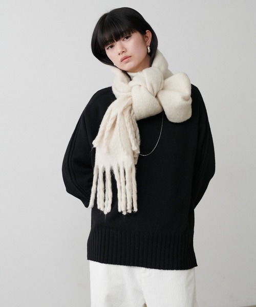 LARUTA(ラルータ)の「【LARUTA】ウール&リサイクルポリブレンドニット(ニット/セーター・レディース・ライトグレー/ベージュ/ミント/ネイビー/ブラック・FREE)」の8枚目の写真