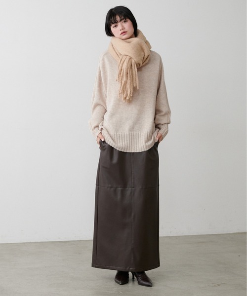 LARUTA(ラルータ)の「【LARUTA】ウール&リサイクルポリブレンドニット(ニット/セーター・レディース・ライトグレー/ベージュ/ミント/ネイビー/ブラック・FREE)」の18枚目の写真