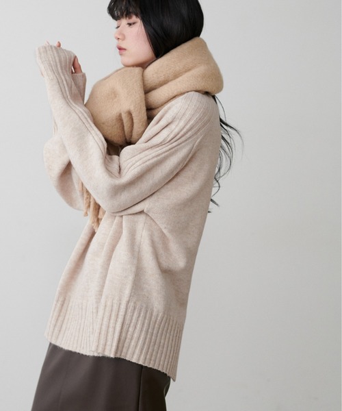 LARUTA(ラルータ)の「【LARUTA】ウール&リサイクルポリブレンドニット(ニット/セーター・レディース・ライトグレー/ベージュ/ミント/ネイビー/ブラック・FREE)」の17枚目の写真