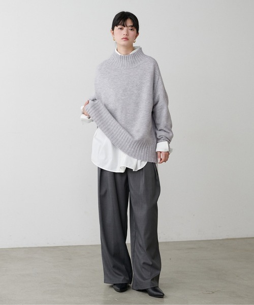 LARUTA(ラルータ)の「【LARUTA】ウール&リサイクルポリブレンドニット(ニット/セーター・レディース・ライトグレー/ベージュ/ミント/ネイビー/ブラック・FREE)」の14枚目の写真