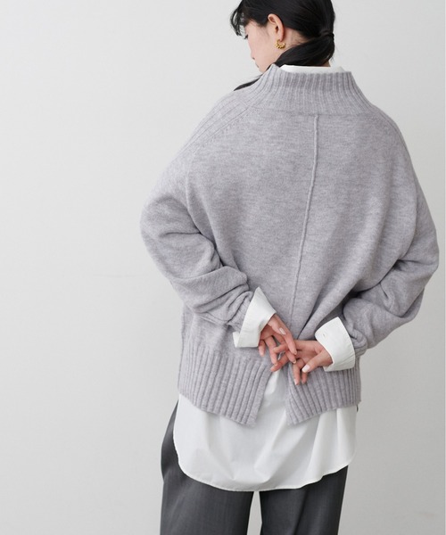 LARUTA(ラルータ)の「【LARUTA】ウール&リサイクルポリブレンドニット(ニット/セーター・レディース・ライトグレー/ベージュ/ミント/ネイビー/ブラック・FREE)」の12枚目の写真