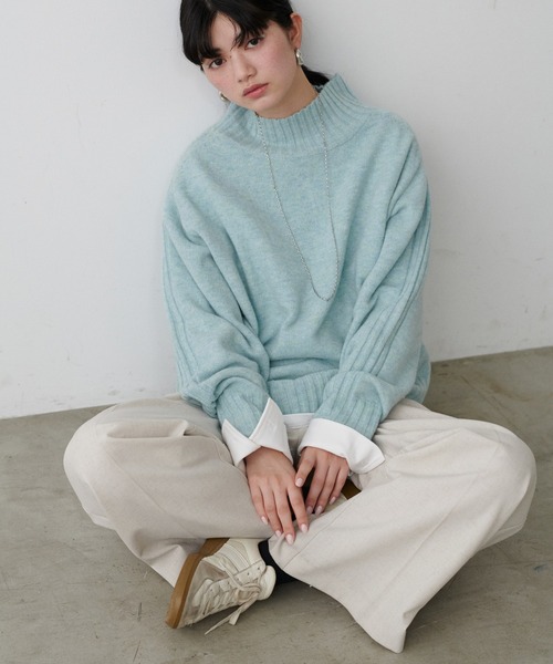 LARUTA(ラルータ)の「【LARUTA】ウール&リサイクルポリブレンドニット(ニット/セーター・レディース・ライトグレー/ベージュ/ミント/ネイビー/ブラック・FREE)」の22枚目の写真
