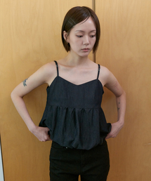 Draping bustier top_BLACK DENIM