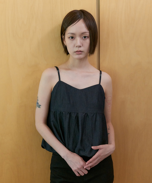 STEP AROUND(ステップアラウンド)の「Draping bustier top_BLACK DENIM(シャツ/ブラウス・レディース・その他・SMALL/MEDIUM)」の3枚目の写真