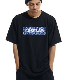 クリームソーダラップ ペイズリー ボックス 半袖Tシャツ ブラック
