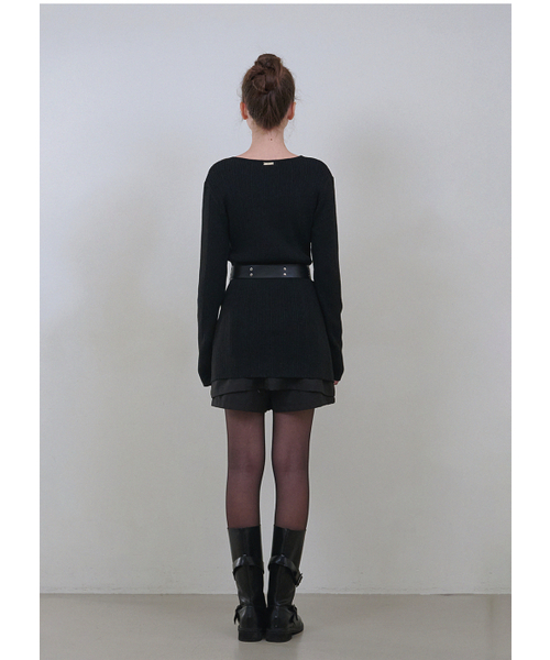 MICANE（ミケーネ）の「グレディVネックニットベルトセットアップ（ニット/セーター・レディース・チャコール/ブラック・X-LARGE/LARGE/MEDIUM/SMALL/X-SMALL）」の10枚目の写真