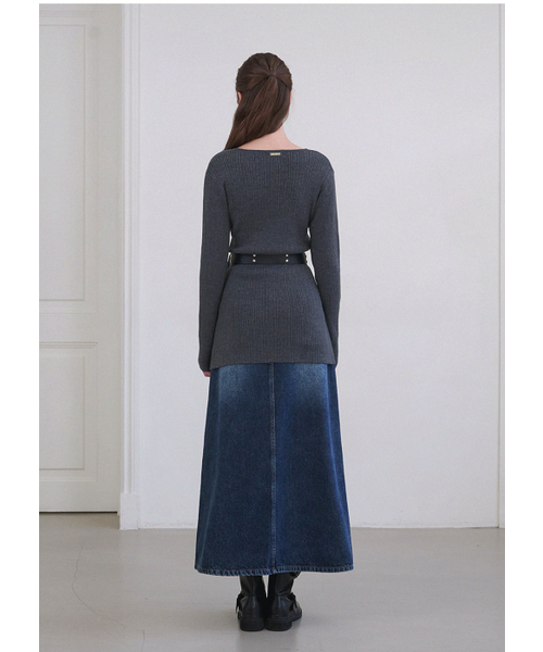 MICANE（ミケーネ）の「グレディVネックニットベルトセットアップ（ニット/セーター・レディース・チャコール/ブラック・X-LARGE/LARGE/MEDIUM/SMALL/X-SMALL）」の17枚目の写真