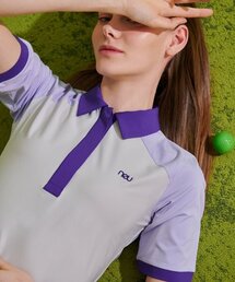 レグランセットアップカラーTシャツ - パープル