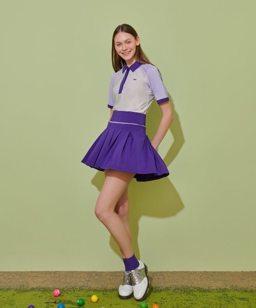 NEU GOLF(エヌイーユーゴルフ)の「レグランセットアップカラーTシャツ - パープル(ポロシャツ・レディース・その他・LARGE/MEDIUM/SMALL)」の4枚目の写真