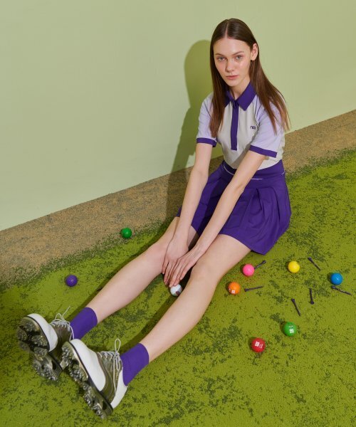 NEU GOLF(エヌイーユーゴルフ)の「レグランセットアップカラーTシャツ - パープル(ポロシャツ・レディース・その他・LARGE/MEDIUM/SMALL)」の5枚目の写真
