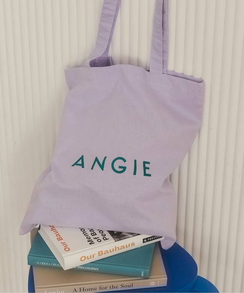 ANGIE（アンジー）の「ロゴ カラー コットン トート バック（A4収納可）（トートバッグ・レディース・ナチュラル/ブラック/サックスブルー/ライトピンク/ケリーグリーン/ネイビー/ロイヤルブルー/ライトパープル/マスタード/オレンジ/ブラウン/レッド・FREE）」の9枚目の写真