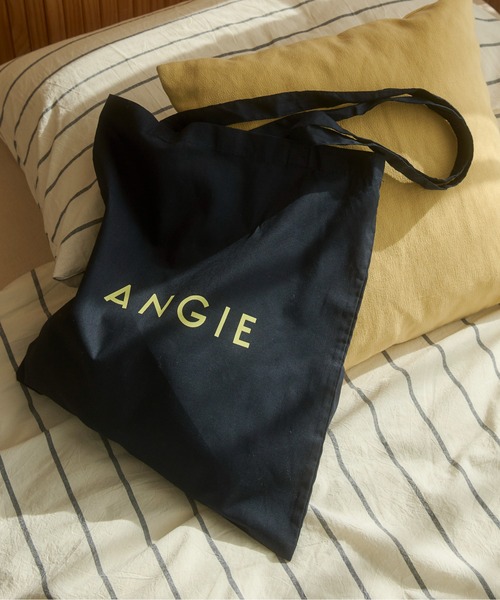 ANGIE（アンジー）の「ロゴ カラー コットン トート バック（A4収納可）（トートバッグ・レディース・ナチュラル/ブラック/サックスブルー/ライトピンク/ケリーグリーン/ネイビー/ロイヤルブルー/ライトパープル/マスタード/オレンジ/ブラウン/レッド・FREE）」の6枚目の写真