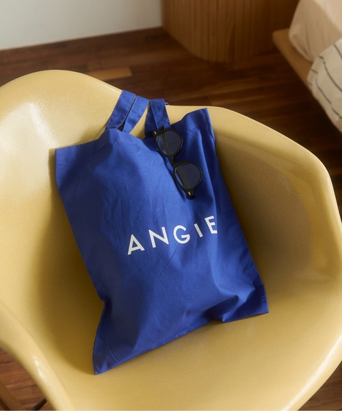 ANGIE（アンジー）の「ロゴ カラー コットン トート バック（A4収納可）（トートバッグ・レディース・ナチュラル/ブラック/サックスブルー/ライトピンク/ケリーグリーン/ネイビー/ロイヤルブルー/ライトパープル/マスタード/オレンジ/ブラウン/レッド・FREE）」の8枚目の写真