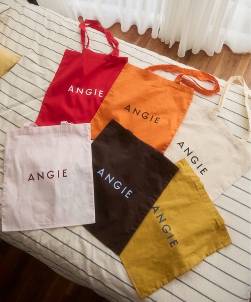 ANGIE（アンジー）の「ロゴ カラー コットン トート バック（A4収納可）（トートバッグ・レディース・ナチュラル/ブラック/サックスブルー/ライトピンク/ケリーグリーン/ネイビー/ロイヤルブルー/ライトパープル/マスタード/オレンジ/ブラウン/レッド・FREE）」の19枚目の写真