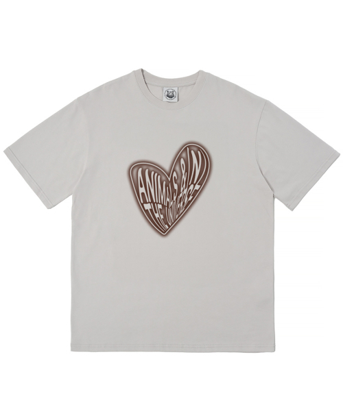 MATCHGLOBE(マッチグローブ)の「クラッシュドハートオーバーフィットティー(ベージュ)(Tシャツ/カットソー・レディース・その他・FREE)」の2枚目の写真