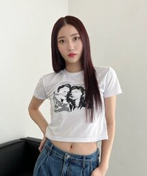 スリーウィメンズ セミクロップTシャツ ホワイト