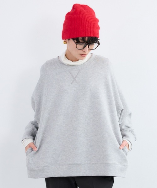 BARNYARDSTORM（バンヤードストーム）の「BARNYARDSTORM / 裏起毛バック切り替えプルオーバー/ マシンウォッシャブル（スウェット・レディース・ライトグレー/アイボリー/ブラック・FREE）」の4枚目の写真