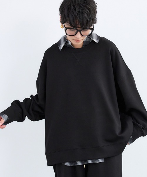 BARNYARDSTORM（バンヤードストーム）の「BARNYARDSTORM / 裏起毛バック切り替えプルオーバー/ マシンウォッシャブル（スウェット・レディース・ライトグレー/アイボリー/ブラック・FREE）」の12枚目の写真